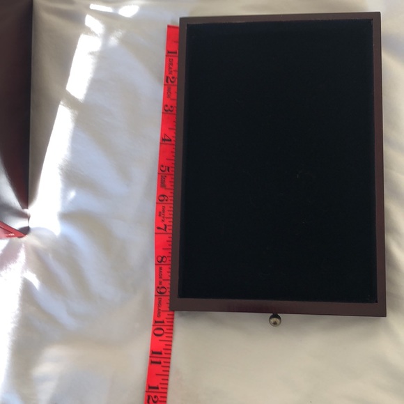 Jewelry box deep red like cherry wood w/black velvet lined interior.Four drawers - Picture 14 of 16